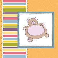 baby shower card with teddy bear toy N12