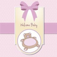 baby shower card with teddy bear toy N13