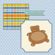 baby shower card with teddy bear toy N14