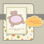 baby shower card with teddy bear toy N15