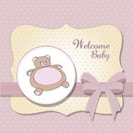 baby shower card with teddy bear toy N17