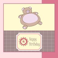 baby shower card with teddy bear toy N18