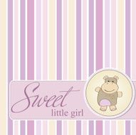 childish baby shower card with hippo toy