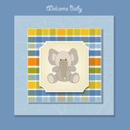 welcome baby card with elephant