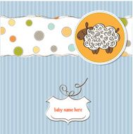 cute baby shower card with sheep N3