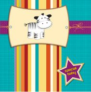 cute baby shower card with zebra N18