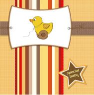 welcome card with duck toy