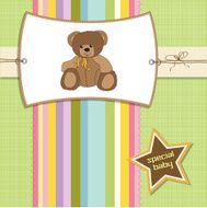 baby shower card with teddy bear toy N19