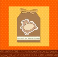 baby shower card with teddy bear toy N20