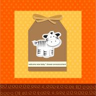 cute baby shower card with zebra N19