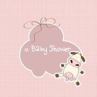 new baby announcement card with cow