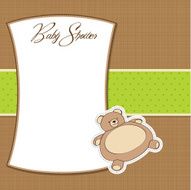 baby shower card with teddy bear toy N21