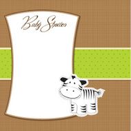 cute baby shower card with zebra N20