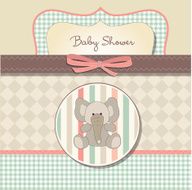 romantic baby girl announcement card N3