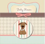 romantic baby shower card with dog N2