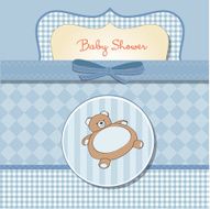 baby shower card with teddy bear toy N22