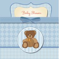 baby shower card with teddy bear toy N23