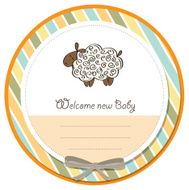 cute baby shower card with sheep N6