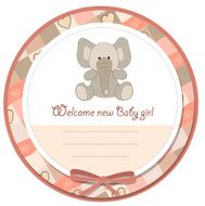 romantic baby announcement card N5