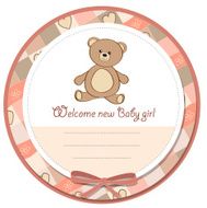 baby shower card with teddy N6