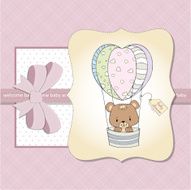 new baby girl announcement card N3