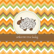 cute baby shower card with sheep N7