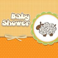 cute baby shower card with sheep N8