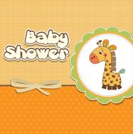 new baby announcement card with giraffe N12