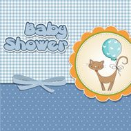 new baby shower card with cat N3