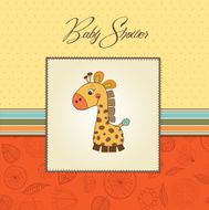 new baby announcement card with giraffe N13