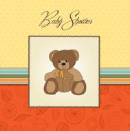 baby shower card with teddy N9