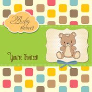 baby shower card with teddy N10