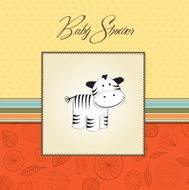 cute baby shower card with zebra N21