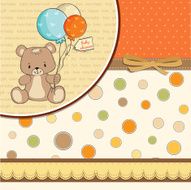 baby shower card with cute teddy bear N39