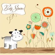 cute baby shower card with zebra N22