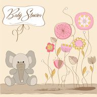 romantic baby girl announcement card N4