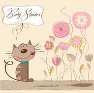 new baby shower card with cat N5