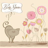 new baby shower card with cat N6
