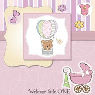 new baby girl announcement card N4