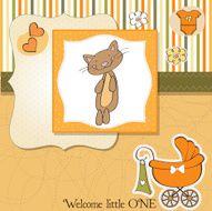 new baby shower card with cat N8