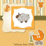 cute baby shower card with sheep N10