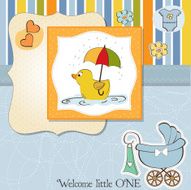 baby boy shower card with duck toy