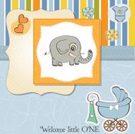 romantic baby announcement card N10