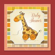 Baby shower card with cute giraffe N2