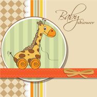 Baby shower card with cute giraffe N4