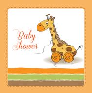 Baby shower card with cute giraffe N6