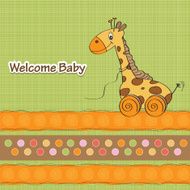 Baby shower card with cute giraffe N7