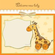 Baby shower card with cute giraffe N8