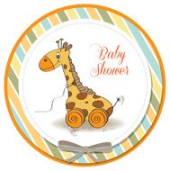 Baby shower card with cute giraffe N10