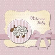 cute baby shower card with sheep N12